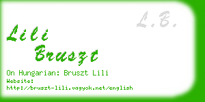 lili bruszt business card